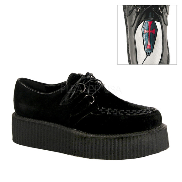 Mens Suede Gothic Platform Creeper Shoes main image 4